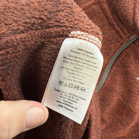 Eddie Bauer Sweater Adult Large Brown Radiator Fleece 1/4 Zip Pullover Outdoors - Picture 4 of 7